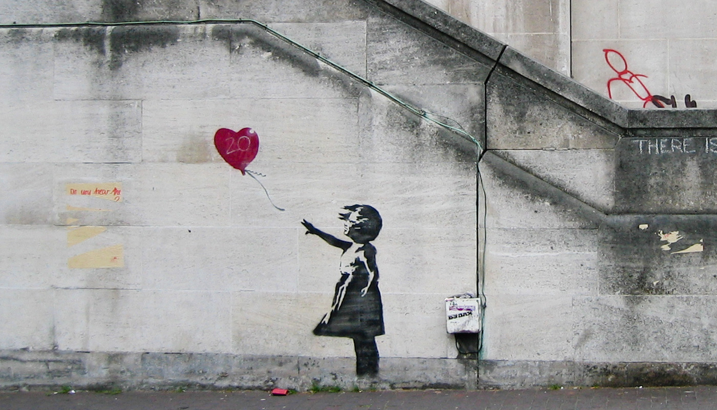 Bansky, Girl with balloon (Love is in the Bin) ©Wikipedia/D. Robinsonl