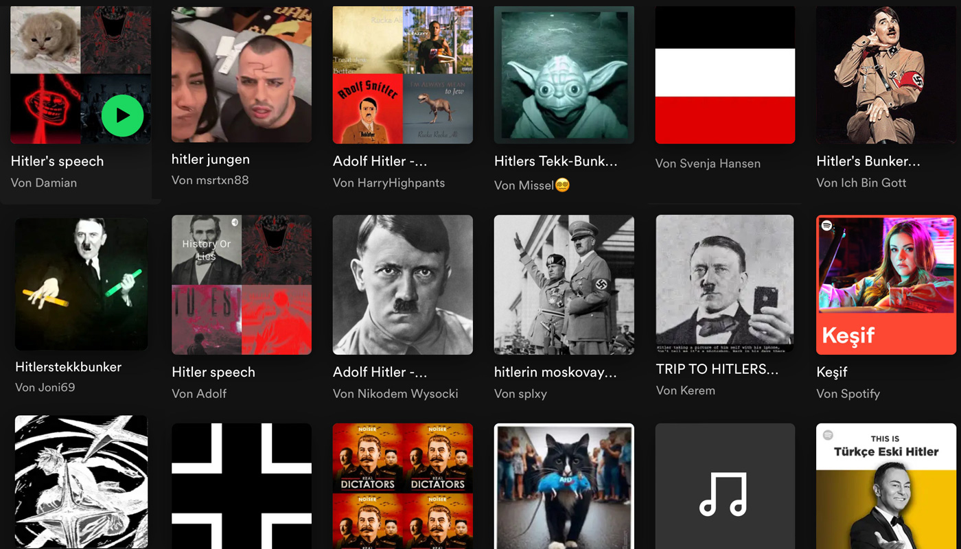 Spotify listet Nazi-Playlisten