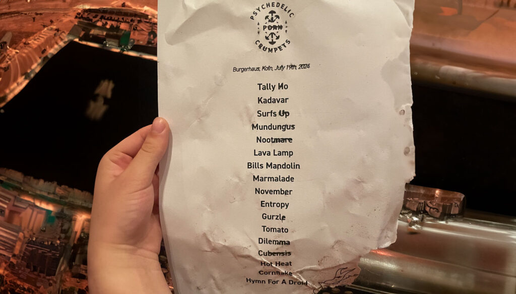 Die Setlist des Abends