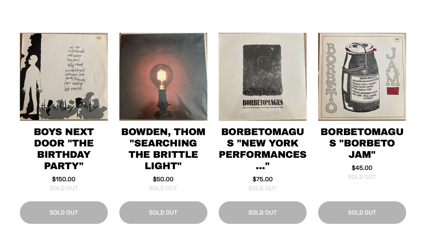 Ausschnitt der Website „Steve Albini's Closet“
